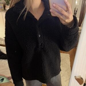 Aerie Black Teddy Sweatshirt